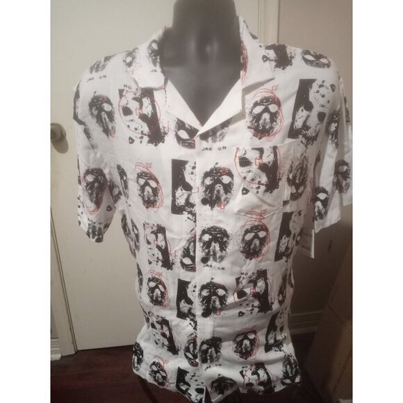 Friday The 13Th Other - New Friday the 13th Mens Jason Voorhees AOP Button Down Shirt Large L